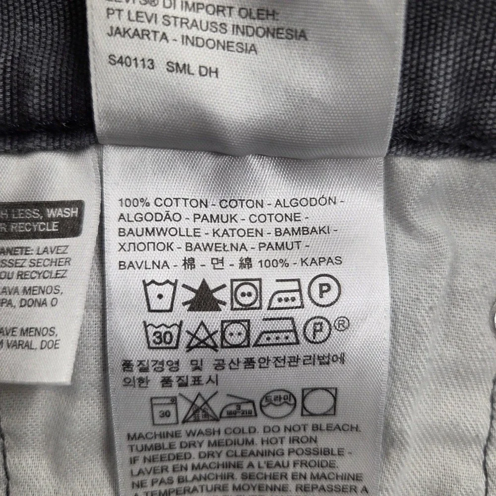Levis 514 Straight Fit Cut Jeans Canvas Dungaree Charcoal Grey Mens 34x34 *READ
